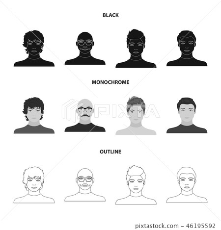The appearance of the young guy, the face of a bald man with a mustache in his glasses. Face and The appearance of the young guy, the face of a bald man with a mustache in his glasses. Face and 46195592