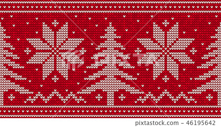 Red knitting seamless pattern background - Stock Illustration [46195642 ...