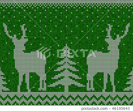 Christmas seamless pattern background with deers - Stock Illustration ...