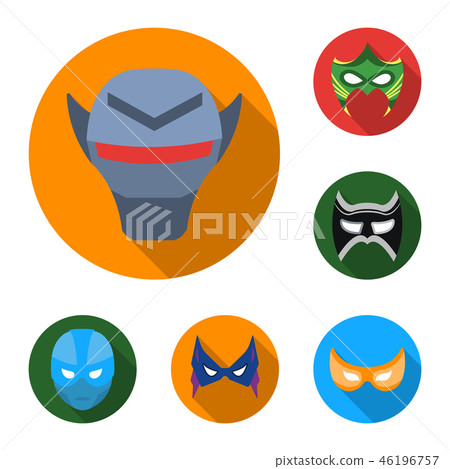 Carnival mask flat icons in set collection for design.Mask on the eyes and face vector symbol stock 46196757