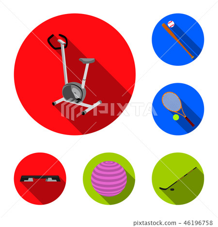 Different kinds of sports flat icons in set collection for design. Sport equipment vector symbol Different kinds of sports flat icons in set collection for design. Sport equipment vector symbol 46196758