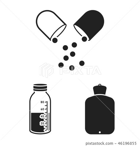 Medicine and treatment black icons in set collection for design. Medicine and equipment vector Medicine and treatment black icons in set collection for design. Medicine and equipment vector 46196855