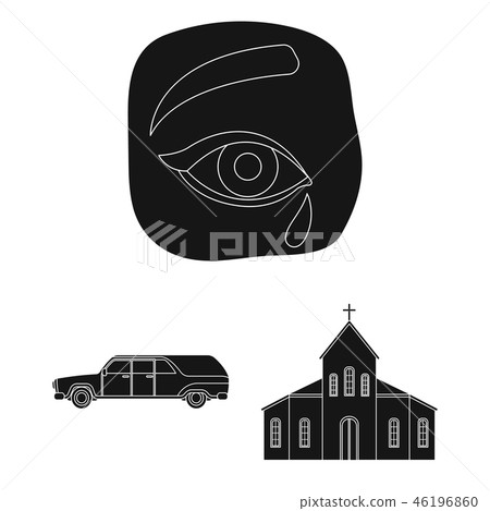 Funeral ceremony black icons in set collection for design. Funerals and Attributes vector symbol Funeral ceremony black icons in set collection for design. Funerals and Attributes vector symbol 46196860