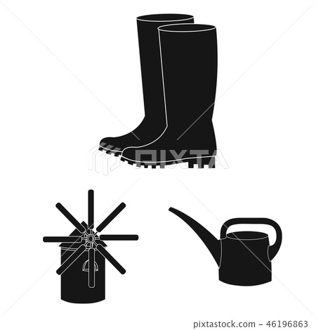 Farm and gardening black icons in set collection for design. Farm and equipment vector symbol stock Farm and gardening black icons in set collection for design. Farm and equipment vector symbol stock 46196863