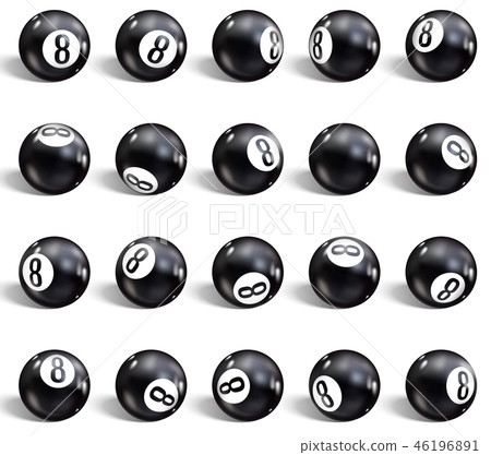 Eight Ball. Set of realistic 8 ball. Eight Ball. Set of realistic 8 ball. 46196891