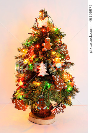 The illuminated New Year tree The illuminated New Year tree 46196975