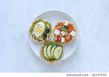 Fresh snacks, appetizers, canapes or antipasto 46197854