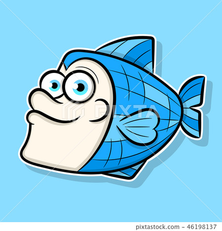 Funny fish pattern on white background vector. 46198137
