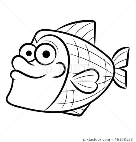 Funny fish pattern on white background vector. 46198138