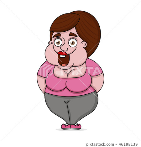 Fat women in a sport uniform. Concept of weight.  46198139