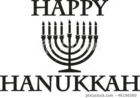 Happy hanukkah with candleholder Happy hanukkah with candleholder 46198360