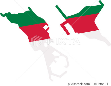 Heligoland map with flag 46198591