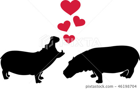 Hippos in love Hippos in love 46198704
