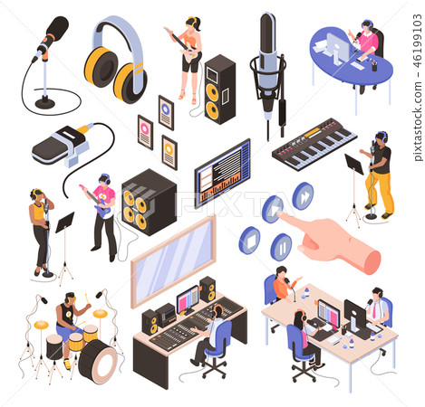 Audio Studio Isometric Set  46199103