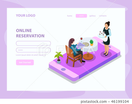 Waiter Isometric Web Page  46199104