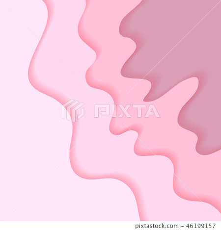 Pink abstract wavy paper cut background - Stock Illustration [46199157 ...