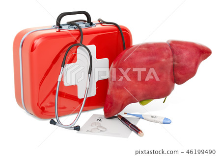 First Medical Aid and treatment of liver concept 46199490