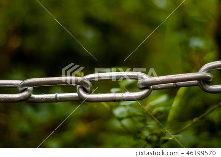 chain on blurred vegetable background 46199570