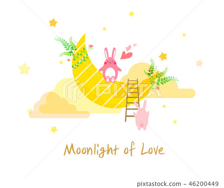Moon and Rabbit Illustration Moon and Rabbit Illustration 46200449