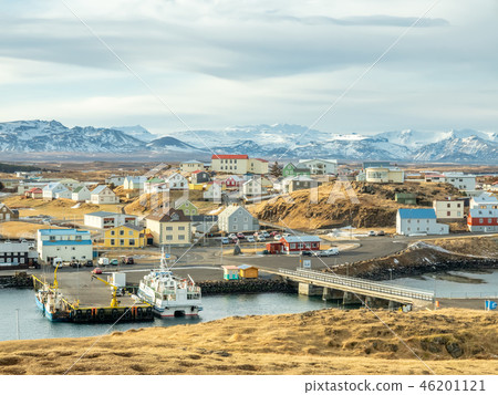 Stykkisholmur harbor with ships, Iceland 46201121