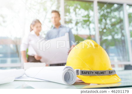 Architect discussing about construction project Architect discussing about construction project 46201179