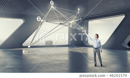 Businessman in modern interior Businessman in modern interior 46201574