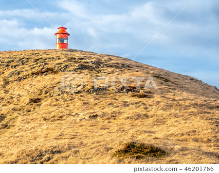 Stykkisholmur lighthouse on hill in Iceland 46201766