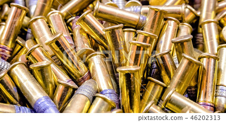 Golden ammunition with silver head and flat bottom Golden ammunition with silver head and flat bottom 46202313