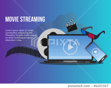 Movie streaming concept illustration vector  46203307