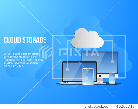 Cloud storage conceptual illustration vector  46203313