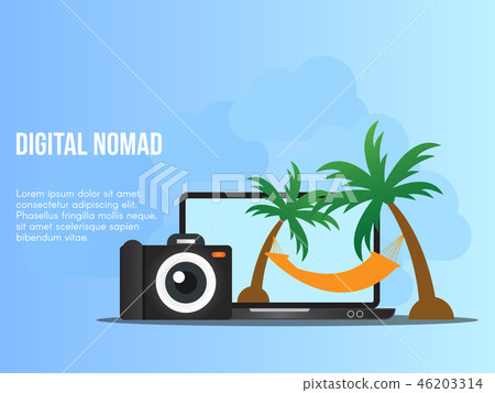Digital nomad concept illustration vector design  46203314