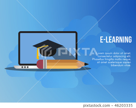 E Learning Concept Illustration Vector Design - Stock Illustration ...