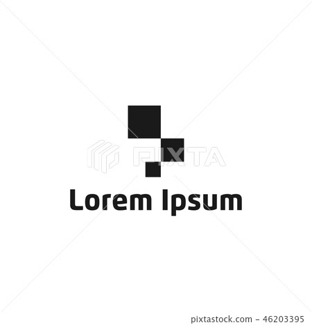 Abstract square pixel logo icon design template Abstract square pixel logo icon design template 46203395