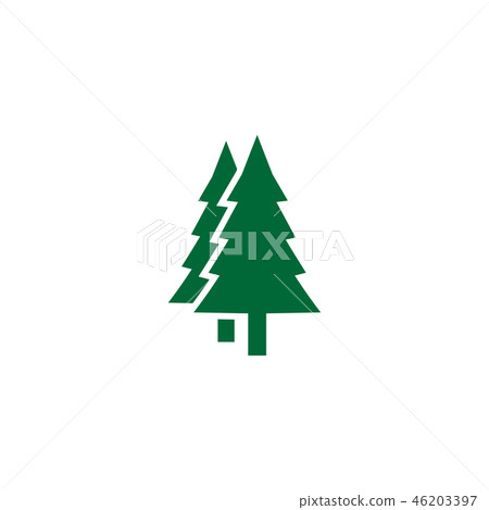 Green pine tree logo icon design template 46203397
