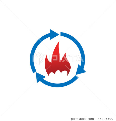 Refresh and fire logo icon design template Refresh and fire logo icon design template 46203399