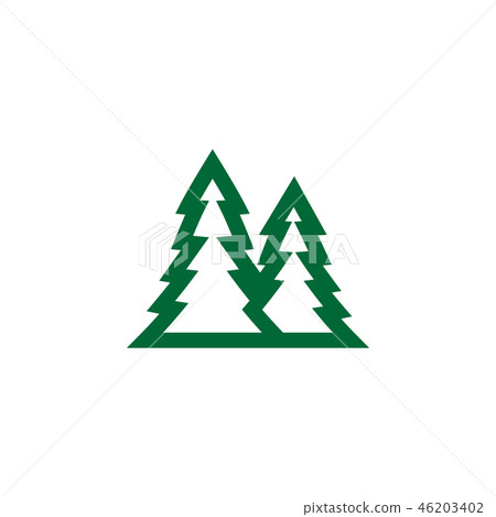 Green pine tree logo icon design template Green pine tree logo icon design template 46203402