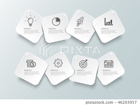 Vector infographic template with 3D paper label. Vector infographic template with 3D paper label. 46203957