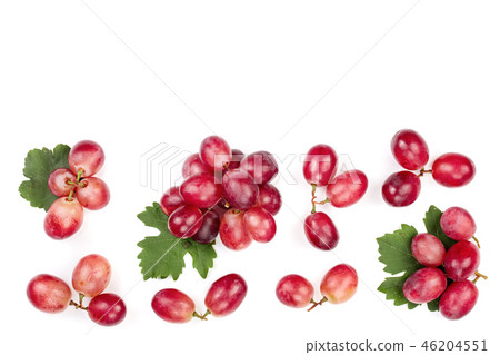 pink grapes isolated on the white background with copy space for your text. Top view. Flat lay pink grapes isolated on the white background with copy space for your text. Top view. Flat lay 46204551