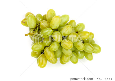 green grapes isolated on the white background green grapes isolated on the white background 46204554