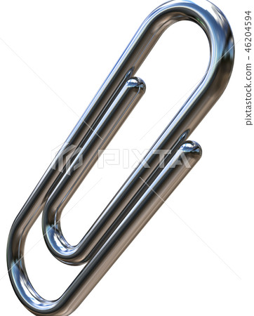CG 3D illustration 3D design clip stationery line information metal clipping CG 3D illustration 3D design clip stationery line information metal clipping 46204594