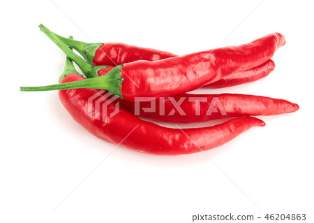 red hot chili peppers isolated on white background red hot chili peppers isolated on white background 46204863