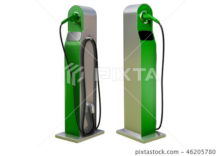 green charging modern electric car station isolate 46205780