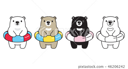 Bear vector polar bear swimming pool ring ocean 46206242