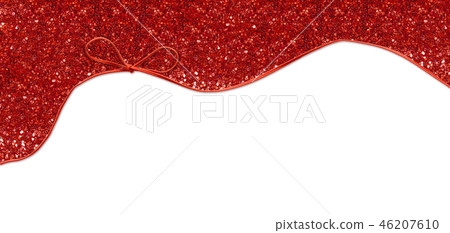 Small red silk soutach bow and red glitter 46207610