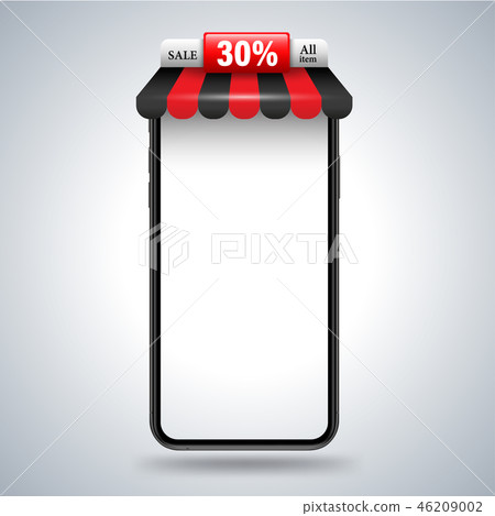 Smartphone with roof shop Smartphone with roof shop 46209002
