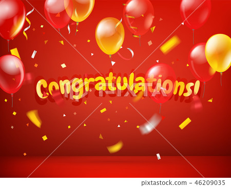 Congratulations. Horizontal vector greeting card 46209035
