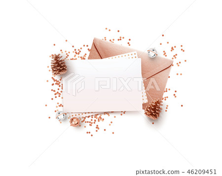 Namecar,r, rose gold envelope mockup Pink backgrou 46209451