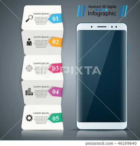 Digital gadget, smartphone- business infographic. 46209640