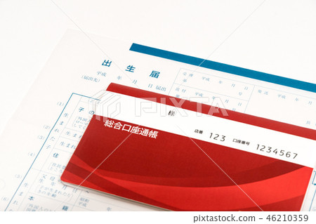 Lifestyle image Birth certificate and passbook Lifestyle image Birth certificate and passbook 46210359