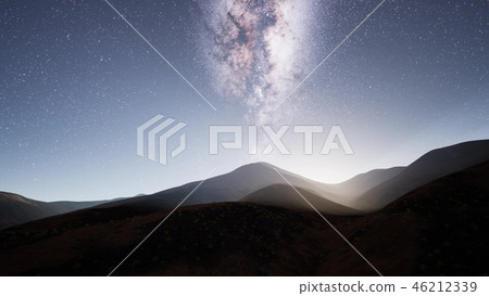 Milky Way stars above desert mountains Milky Way stars above desert mountains 46212339